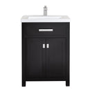 Water Creation 24" Espresso MDF Single Bowl Ceramics Top Vanity with Double Door From The MYRA Collection MY24CR01ES-000000000