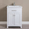 Water Creation 24" Pure White MDF Single Bowl Ceramics Top Vanity with Double Door From The MYRA Collection MY24CR01PW-000000000