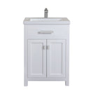 Water Creation 24" Pure White MDF Single Bowl Ceramics Top Vanity with Double Door From The MYRA Collection MY24CR01PW-000000000