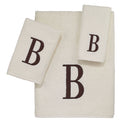 Avanti Towels White/Silver Block Monogram Hand Towel