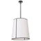 Dainolite 3 Light Notched Pendant Matte Black White Shade and Diffuser NDR-183P-BK-WH