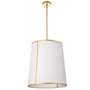 Dainolite 3 Light Notched Pendant Gold White Shade and Diffuser NDR-183P-GLD-WH