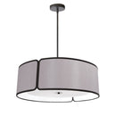 Dainolite 3 Light Notched Drum Pendant Bk Grey Shade & Diffuser NDR-243P-BK-GRY