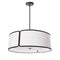 Dainolite 3 Light Notched Drum Pendant Bk Wh Shade & Diffuser NDR-243P-BK-WH