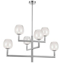 Dainolite 6 Light Incandescent Chandelier Polished Chrome Finish with Clear Glass NOR-326C-PC-CLR