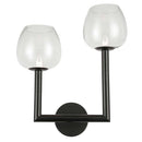 Dainolite 2 Light Incandescent Wall Sconce Matte Black with Clear Glass NOR-R-112W-MB-CLR