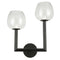 Dainolite 2 Light Incandescent Wall Sconce Matte Black with Clear Glass NOR-R-112W-MB-CLR