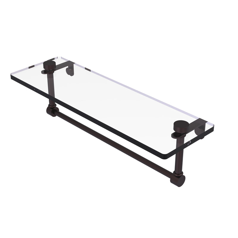 Allied Brass 16 Inch Glass Vanity Shelf with Integrated Towel Bar NS-1-16TB-ABZ