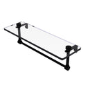 Allied Brass 16 Inch Glass Vanity Shelf with Integrated Towel Bar NS-1-16TB-BKM