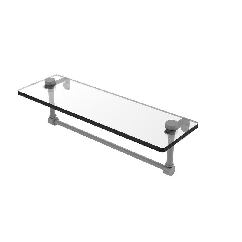 Allied Brass 16 Inch Glass Vanity Shelf with Integrated Towel Bar NS-1-16TB-GYM