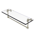 Allied Brass 16 Inch Glass Vanity Shelf with Integrated Towel Bar NS-1-16TB-PNI