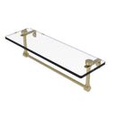 Allied Brass 16 Inch Glass Vanity Shelf with Integrated Towel Bar NS-1-16TB-SBR