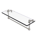 Allied Brass 16 Inch Glass Vanity Shelf with Integrated Towel Bar NS-1-16TB-SN