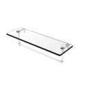 Allied Brass 16 Inch Glass Vanity Shelf with Integrated Towel Bar NS-1-16TB-WHM