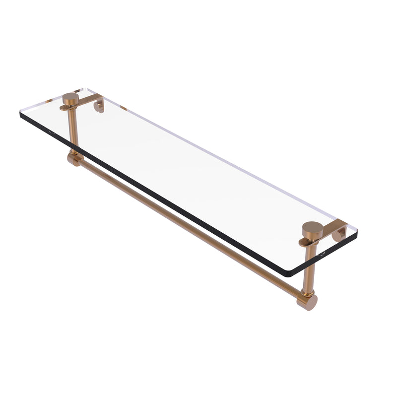 Allied Brass 22 Inch Glass Vanity Shelf with Integrated Towel Bar NS-1-22TB-BBR