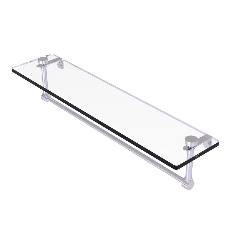 Allied Brass 22 Inch Glass Vanity Shelf with Integrated Towel Bar NS-1-22TB-SCH