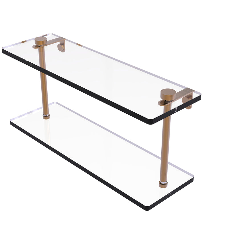 Allied Brass 16 Inch Two Tiered Glass Shelf NS-2-16-BBR