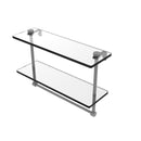 Allied Brass 16 Inch Two Tiered Glass Shelf with Integrated Towel Bar NS-2-16TB-GYM