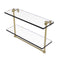 Allied Brass 16 Inch Two Tiered Glass Shelf with Integrated Towel Bar NS-2-16TB-SBR