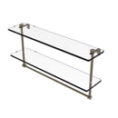 Allied Brass 22 Inch Two Tiered Glass Shelf with Integrated Towel Bar NS-2-22TB-ABR