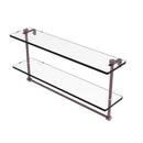 Allied Brass 22 Inch Two Tiered Glass Shelf with Integrated Towel Bar NS-2-22TB-CA