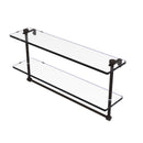 Allied Brass 22 Inch Two Tiered Glass Shelf with Integrated Towel Bar NS-2-22TB-ORB