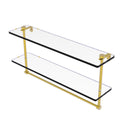 Allied Brass 22 Inch Two Tiered Glass Shelf with Integrated Towel Bar NS-2-22TB-PB