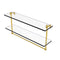 Allied Brass 22 Inch Two Tiered Glass Shelf with Integrated Towel Bar NS-2-22TB-PB