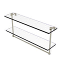 Allied Brass 22 Inch Two Tiered Glass Shelf with Integrated Towel Bar NS-2-22TB-PNI