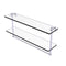 Allied Brass 22 Inch Two Tiered Glass Shelf with Integrated Towel Bar NS-2-22TB-SCH