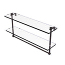 Allied Brass 22 Inch Two Tiered Glass Shelf with Integrated Towel Bar NS-2-22TB-VB