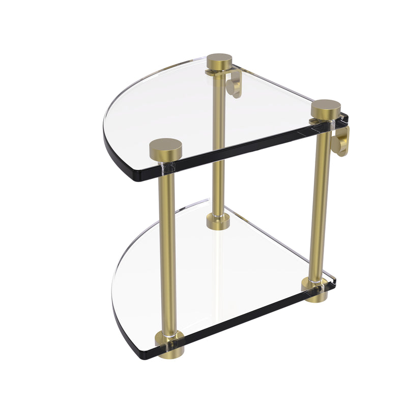 Allied Brass Two Tier Corner Glass Shelf NS-3-SBR