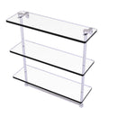 Allied Brass 16 Inch Triple Tiered Glass Shelf with Integrated Towel Bar NS-5-16TB-PC