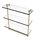Allied Brass 16 Inch Triple Tiered Glass Shelf with Integrated Towel Bar NS-5-16TB-SBR