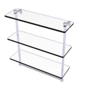 Allied Brass 16 Inch Triple Tiered Glass Shelf with Integrated Towel Bar NS-5-16TB-SCH