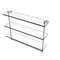 Allied Brass 22 Inch Triple Tiered Glass Shelf with Integrated Towel Bar NS-5-22TB-SN