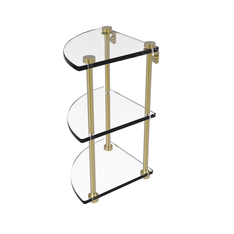 Allied Brass Three Tier Corner Glass Shelf NS-6-SBR
