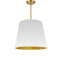 Dainolite 1 Light Oversized Drum Pendant Medium White and Gold Shade ODR-M-692