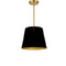 Dainolite 1 Light Oversized Drum Pendant Small Black and Gold Shade ODR-S-698