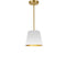 Dainolite 1 Light Oversized Drum Pendant Extra Small White and Gold Shade ODR-XS-692