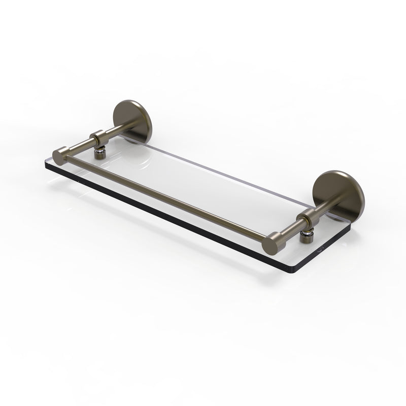 Allied Brass 16 Inch Tempered Glass Shelf with Gallery Rail P1000-1-16-GAL-ABR