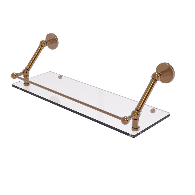 Allied Brass Prestige Skyline 24 Inch Floating Glass Shelf with Gallery Rail P1000-1-24-GAL-BBR