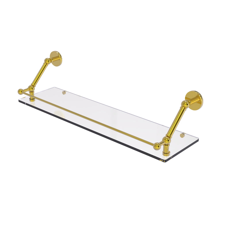 Allied Brass Prestige Skyline 30 Inch Floating Glass Shelf with Gallery Rail P1000-1-30-GAL-PB