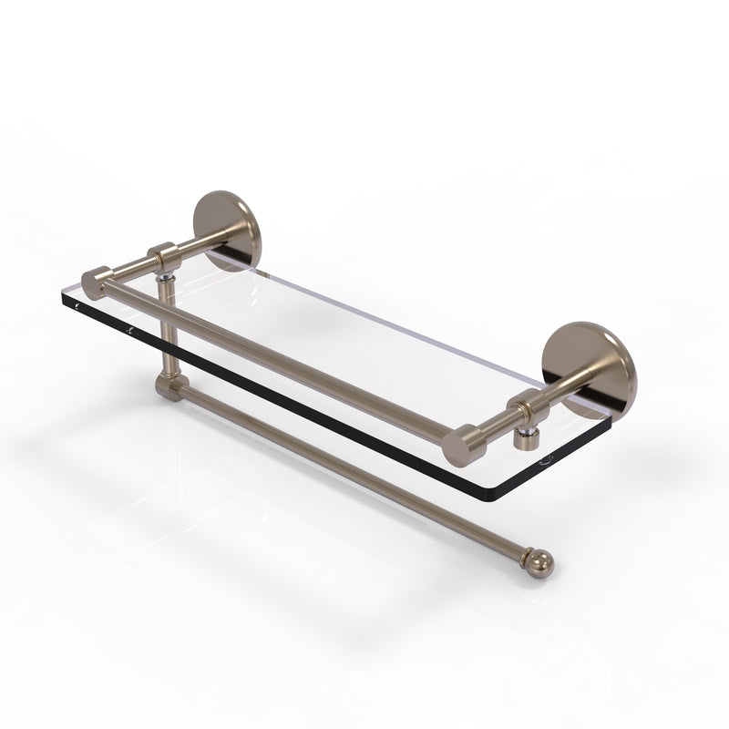 Allied Brass Prestige Skyline Collection Paper Towel Holder with 16 Inch Gallery Glass Shelf P1000-1PT-16-GAL-PEW