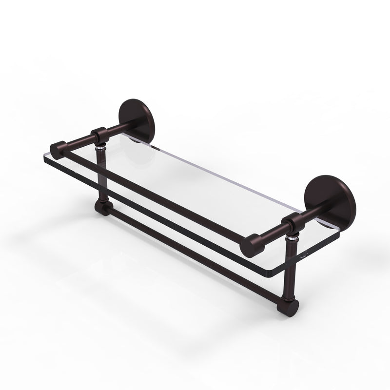 Allied Brass 16 Inch Gallery Glass Shelf with Towel Bar P1000-1TB-16-GAL-ABZ