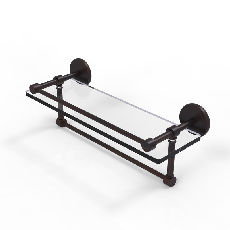 Allied Brass 16 Inch Gallery Glass Shelf with Towel Bar P1000-1TB-16-GAL-VB