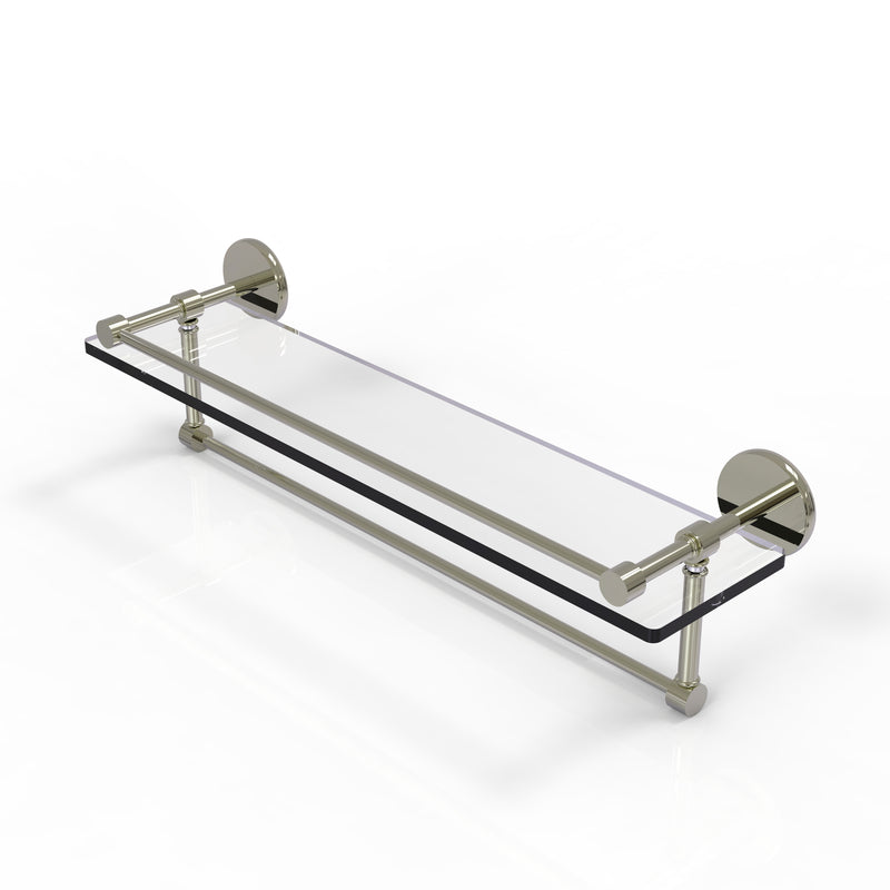 Allied Brass 22 Inch Gallery Glass Shelf with Towel Bar P1000-1TB-22-GAL-PNI