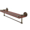 Allied Brass Montero Collection 22 Inch IPE Ironwood Shelf with Gallery Rail and Towel Bar P1000-1TB-22-GAL-IRW-ABR