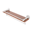 Allied Brass Montero Collection 22 Inch IPE Ironwood Shelf with Gallery Rail and Towel Bar P1000-1TB-22-GAL-IRW-WHM