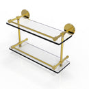 Allied Brass 16 Inch Tempered Double Glass Shelf with Gallery Rail P1000-2-16-GAL-PB